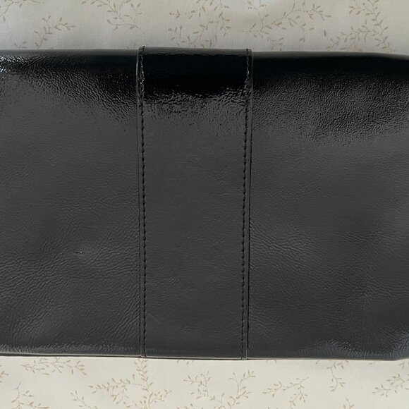 Hobo Foldover Clutch, Black Patent Leather - Picture 5 of 11